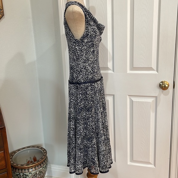 Bice by Anthropologie navy white sleeveless drop waist midi flapper dress 10 - Picture 4 of 16